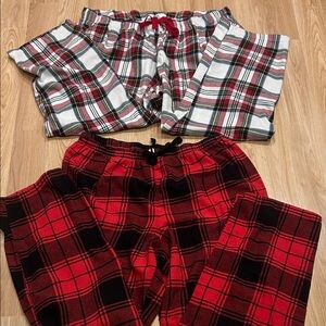 Plaid Pajama Pants - Red and White Size XXL (2 PJ Bottoms)